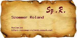 Szommer Roland névjegykártya