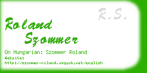 roland szommer business card